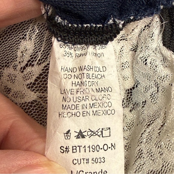 May Blue Navy Owl Graphic Lace Back Boho Top Short Sleeve Casual Tee Shirt - Picture 8 of 9